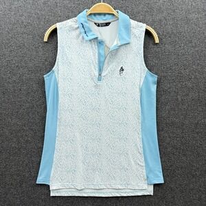 Levelwear Polo Shirt Womens Small Georgian Bay Club  Blue‎ White Golf Top NWT